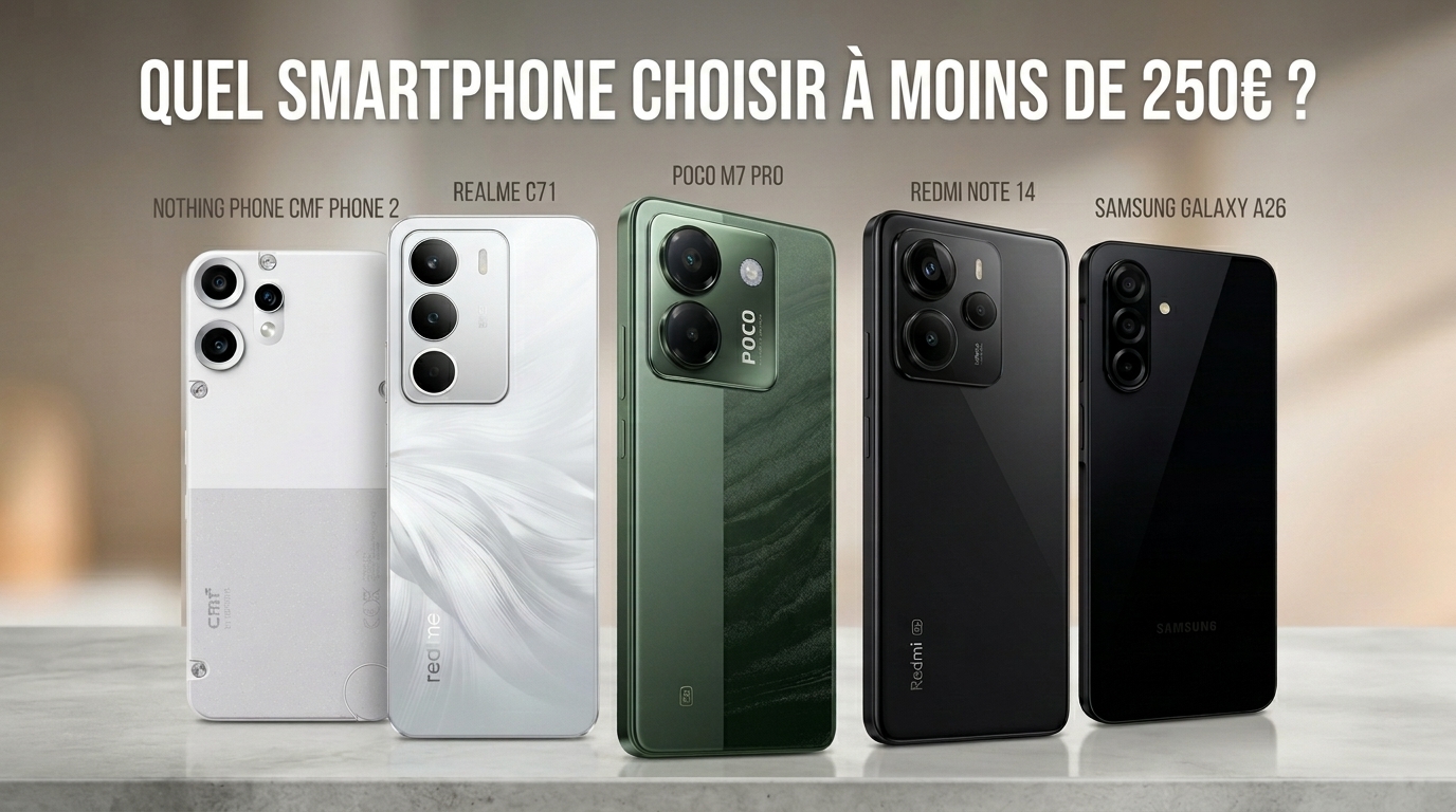 Quel Smartphone choisir à Moins de 250€ en 2026 ? Le Top 5 qui ne vous lâchera pas