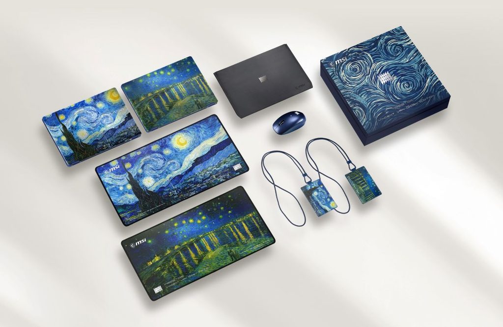 MSI Prestige 14 Flip AI+ Vincent Van Gogh kit d'accessoires