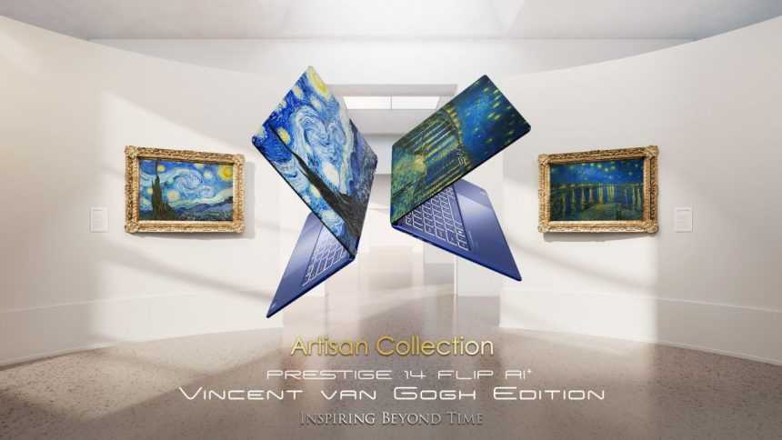MSI Prestige 14 Flip AI+ Vincent Van Gogh Edition : le PC portable IA qui transforme le bureau en galerie d'art